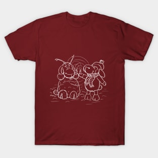 Sheep and Snowman - Miss you T-Shirt